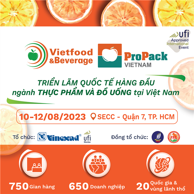 Triển lãm Quốc tế Đồ uống Việt Nam sẽ diễn ra từ ngày 10-12/8/2023 tại TP. Hồ Chí Minh