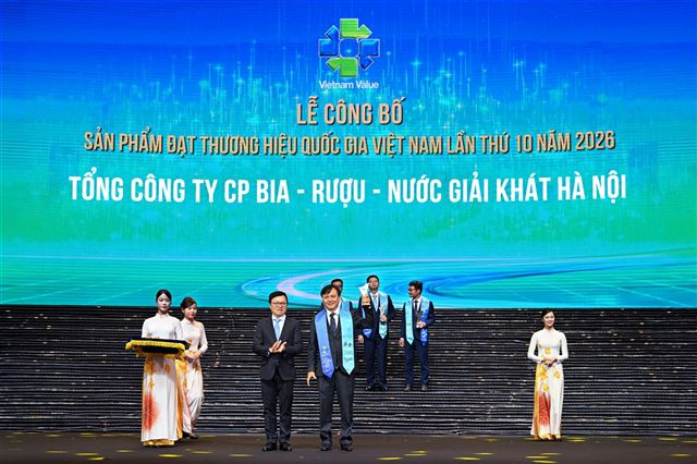 HABECO 8 lần liên tiếp được vinh danh Thương hiệu Quốc gia Việt Nam