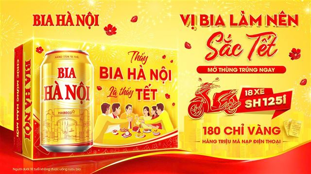 TẾT NÀY THÊM ĐỎ CÙNG TRIỆU LỘC VÀNG KHUYẾN MẠI TỪ  BIA HÀ NỘI - TẾT 2025
