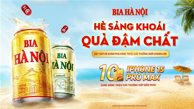 Trúng ngay Iphone 15 Promax với Chương trình Khuyến mại  Hè Sảng Khoái, Quà Đậm Chất cùng Bia Hà Nội