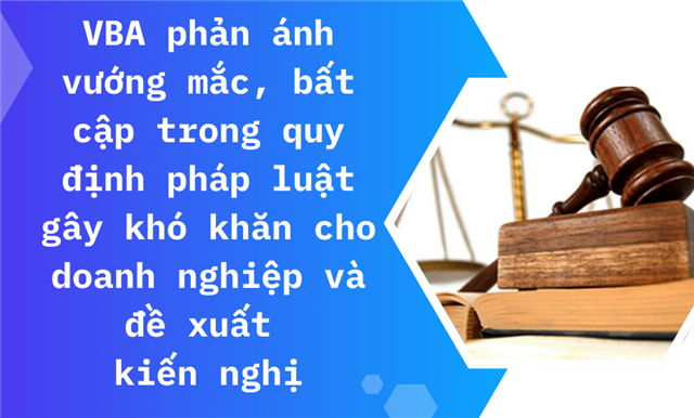 VBA phản ánh vướng mắc, bất cập trong quy định pháp luật gây khó khăn cho doanh nghiệp và đề xuất kiến nghị